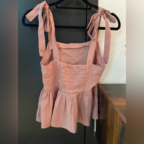 Madewell Rosalie Tie-Strap Top Dusty Rose - Picture 3 of 3